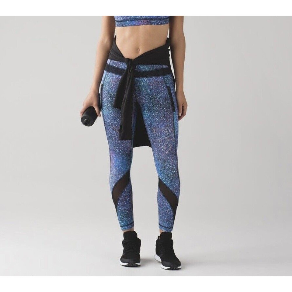 Lululemon Inspire Tight II Strive Multi Mermaid Galaxy Splatter Size 4 RARE